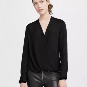 Rag & Bone Victor Black Silk Blouse XXS